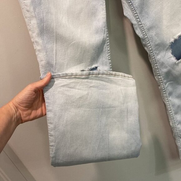 H&M Flared High Rise Distressed Light Blue Jeans Size 6 - Picture 5 of 16